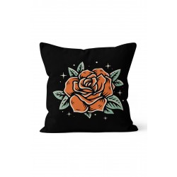 K-948 Sade Gül Vektörel Çift Tarafı Baskılı Kırlent Kılıfı