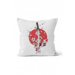 K-950 Samuray Kılıcı ve Kedi Maskesi Çift Tarafı Baskılı Kırlent Kılıfı K-950 Samuray Kılıcı ve Kedi Maskesi Çift Tarafı Baskılı Kırlent Kılıfı