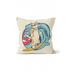 K-961 Sörf Yapan Kedi Çift Tarafı Baskılı Kırlent Kılıfı K-961 Sörf Yapan Kedi Çift Tarafı Baskılı Kırlent Kılıfı