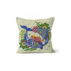 K-980 Tropikal Mandala Balıklar Çift Tarafı Baskılı Kırlent Kılıfı K-980 Tropikal Mandala Balıklar Çift Tarafı Baskılı Kırlent Kılıfı