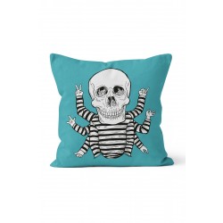 K-989 Turkuaz Kuru Kafa Çift Tarafı Baskılı Kırlent Kılıfı K-989 Turkuaz Kuru Kafa Çift Tarafı Baskılı Kırlent Kılıfı