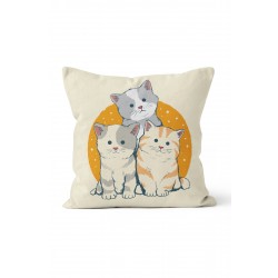 K-997 Üç Yavru Kedi Çift Tarafı Baskılı Kırlent Kılıfı K-997 Üç Yavru Kedi Çift Tarafı Baskılı Kırlent Kılıfı