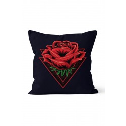 K-998 Üçgenler ve Gül Çift Tarafı Baskılı Kırlent Kılıfı K-998 Üçgenler ve Gül Çift Tarafı Baskılı Kırlent Kılıfı